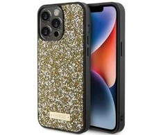 Dėklas GUESS GUHCP15LPFGSBSD IPHONE 15 PRO 6.1 "Geltonas/Geltonas HARDCASE RHINESTONE METAL LOGO