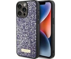 Dėklas GUESS GUHCP15LPFGSBSBSBSPP IPHONE 15 PRO 6.1 "PURPLE/PURPLE HARDCASE RHINESTONE METAL LOGO
