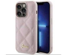 Dėklas GUESS GUHCP15XPSQSQSP IPHONE 15 PRO MAX 6.7 "Rožinis/Rožinis HARDCASE QUILTED METAL LOGO