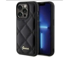 Guess GUHCP15XPSQSQSK Apple iPhone 15 Pro Max6.7" juodos spalvos harddėklas Quilted Metal Logo