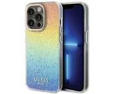 Guess GUHCP15XHDECMI Apple iPhone 15 Pro Max 6.7″ kietas dėklas IML Faceted Mirror Disco Iridescen