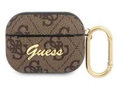 Dėklas Guess - Guess 4G Script PC/PU Case for AirPods Pro Brown