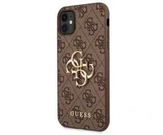 Dėklas Guess - Guess PU 4G Metal Logo Case for iPhone 11 Brown