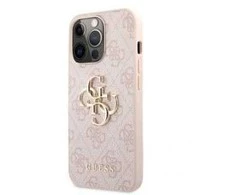 Dėklas Guess - Guess PU 4G Metal Logo Case for iPhone 13 Pro Rožinė