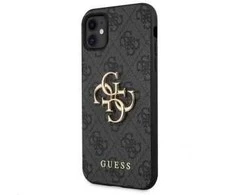 Dėklas Guess - Guess PU 4G Metal Logo Case for iPhone 11 Pilkas