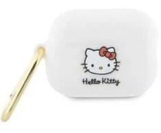 Apple AirPods Pro 2 Hello Kitty Silicone 3D Kitty Head (HKAP23DKHSH) ausinių dėklas baltos spalvos