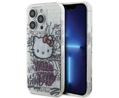 Apple iPhone 15 Pro Hello Kitty dėklas IML Kitty On Bricks Graffiti (HKHCP15LHDGPHT) baltos spalvos