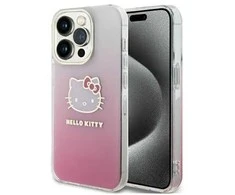 Apple iPhone 15 Pro Hello Kitty dėklas IML Gradient Electrop Kitty Head (HKHCP15LHDGKEP) rožinės spalvos