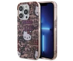 Apple iPhone 15 Pro Max Hello Kitty dėklas IML Tags Graffiti (HKHCP15XHDGPTP) rožinės spalvos