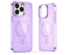 Hurtel Glitter MagSafe Apple iPhone 16 – dėklas telefonui violetinės spalvos