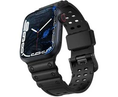 Dėklas Hurtel Apyrankė Triple Protection Apple Watch SE apyrankė, 9, 8, 7, 6, 5, 4, 3, 2, 1 (41, 40, 38 mm) juodos spalvos