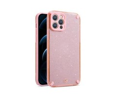 Dėklas iLike Apple IPHONE 12 PRO MAX ARMOR GLITTER CASE Rožinė