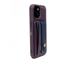 Dėklas iLike Apple iPhone 15 Pro LEATHER POCKET STAND COVER Violetinė