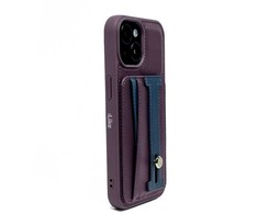 Dėklas iLike Apple iPhone 15 Pro LEATHER POCKET STAND COVER Violetinė