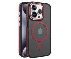 Dėklas iLike Apple iPhone 15 Pro Max DUAL METAL FRAME MAGSAFE CASE Raudona