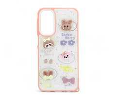 Dėklas iLike Samsung Galaxy A15 EPOXY CARTOON COVER Baltas Rožinė