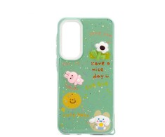 Dėklas iLike Samsung Galaxy A55 EPOXY CARTOON COVER Light Žalias