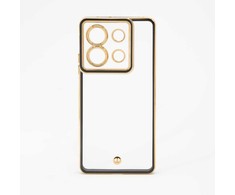 Dėklas iLike Xiaomi Poco X6 Pro TPU+PC With Camera Protective Transparent Juodas