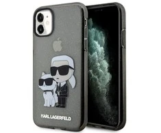 Apple iPhone 11 / XR Karl Lagerfeld dėklas Gliter Karl&amp;Choupette (KLHCN61HNKCTGK) juodos spalvos