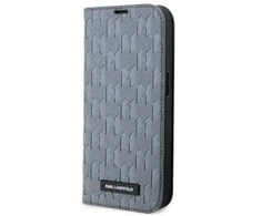 Apple iPhone 14 Pro Max Karl Lagerfeld Bookdėklas Saffiano Monogram (KLBKP14XSAKLHPG) sidabrinės spalvos