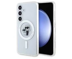 Samsung Galaxy S24 Karl Lagerfeld Dėklas IML Karl&Choupette MagSafe (KLHMS24SHGKCNOT) skaidrus