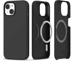Tech-Protect silikoninis MagSafe Apple iPhone 15 Case – Matte dėklas telefonui juodos spalvos