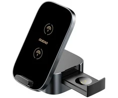 Dudao A11Pro+ 15W 3in1 belaidis įkroviklis skirtas Phone/Išmanusis laikrodis/Headphones – juodos spalvos