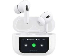 Dudao U19 į ausis įkišamos TWS belaidės Bluetooth 5.3 ausinės with LED ekranas – baltas