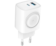 Evelatus PowerSync 2-in-1 Lādētājs 20W Bezmaksas Divu USB Balts