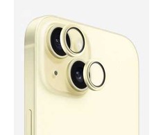 Evelatus iPhone 15 / 15 Plus Kameras Objektīvu Aizsargs Armor Dzeltenā Metāla Rāmī