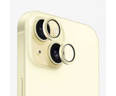 Evelatus iPhone 15 / 15 Plus Kameras Objektīvu Aizsargs Armor Dzeltenā Metāla Rāmī