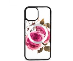Evelatus Apple iPhone 15 Odinis dėklas Zipper Design Flower Baltas
