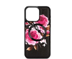 Evelatus Apple iPhone 15 Pro Odinis dėklas Zipper Design Flower Juodas