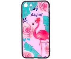 Dėklas Evelatus Apple iPhone 7/8/SE 2020 Picture Glass Case Flamingo Party