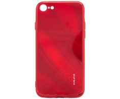 Evelatus Apple iPhone 7/8/SE2020/SE2022 Vanduo Ripple Full Color Electroplating Tempered Glass Case Raudona
