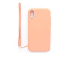 Evelatus Apple iPhone X/XS Soft Touch Silikoninis dėklas with Strap Rožinė