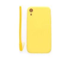 Evelatus Apple iPhone XR Soft Touch Silikoninis dėklas with Strap Geltona