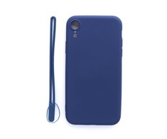 Evelatus Apple iPhone XR Soft Touch Silikoninis dėklas with Strap Dark Mėlyna