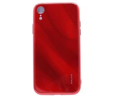 Evelatus Apple iPhone XR Vanduo Ripple Full Color Electroplating Tempered Glass Case Raudona