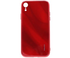 Evelatus Apple iPhone XR Vanduo Ripple Full Color Electroplating Tempered Glass Case Raudona