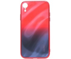Evelatus Apple iPhone XR Vanduo Ripple Gradient Color Anti-Explosion Tempered Glass Case Gradient Raudona-Juodas