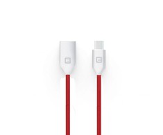 Evelatus TPC06 Neilona Pīts cinkota konektora USB uz USB-C Datu &amp; PD 20W uzlādes kabelis 1m Sarkans