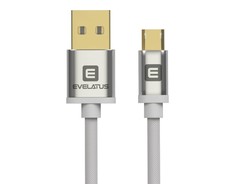 Kabelis USB Evelatus Kabelis microUSB 1.2m Evelatus EDC02 paauksuotas WH