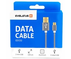 Kabelis USB Evelatus Kabelis microUSB 1.2m Evelatus EDC02 paauksuotas BL