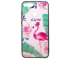 Dėklas Evelatus Huawei Y6 2018 Picture Glass Case Flamingo Party