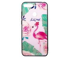 Dėklas Evelatus Huawei Y6 2018 Picture Glass Case Flamingo Party