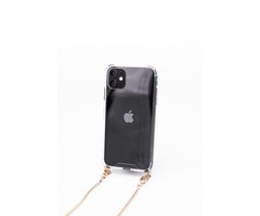 Dėklas Evelatus Apple iPhone 6/6S Silicone Transparent with Necklace TPU Strap Gold