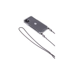 Dėklas Evelatus Apple iPhone 6/6S Silicone Transparent with Necklace TPU Strap Space Gray