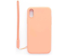 Evelatus Apple iPhone X/XS Soft Touch Silikoninis dėklas with Strap Rožinė