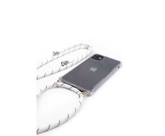 Dėklas Evelatus Apple iPhone XR Case with rope Baltas Stripes Transparent